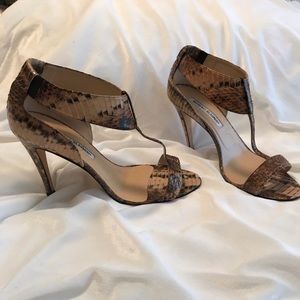 Manolo Blahnik snakeskin heel sandals